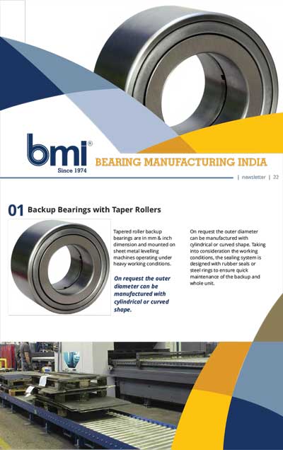 Backup bearing with taper