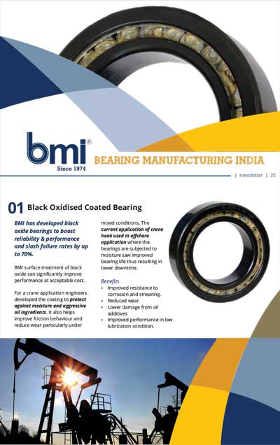 Black oxidised coated bearing